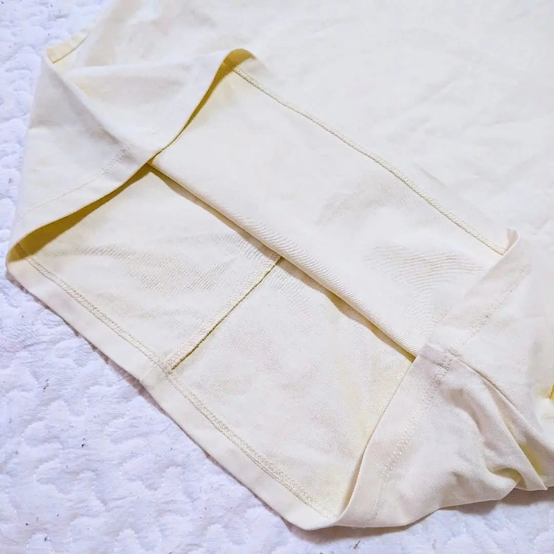 [INDEX] (S) Yellow -based short sleeve T -shirt Frill cotton blend | 【Index】(S) イエロー系 半袖 Tシャツ フリル コットン混