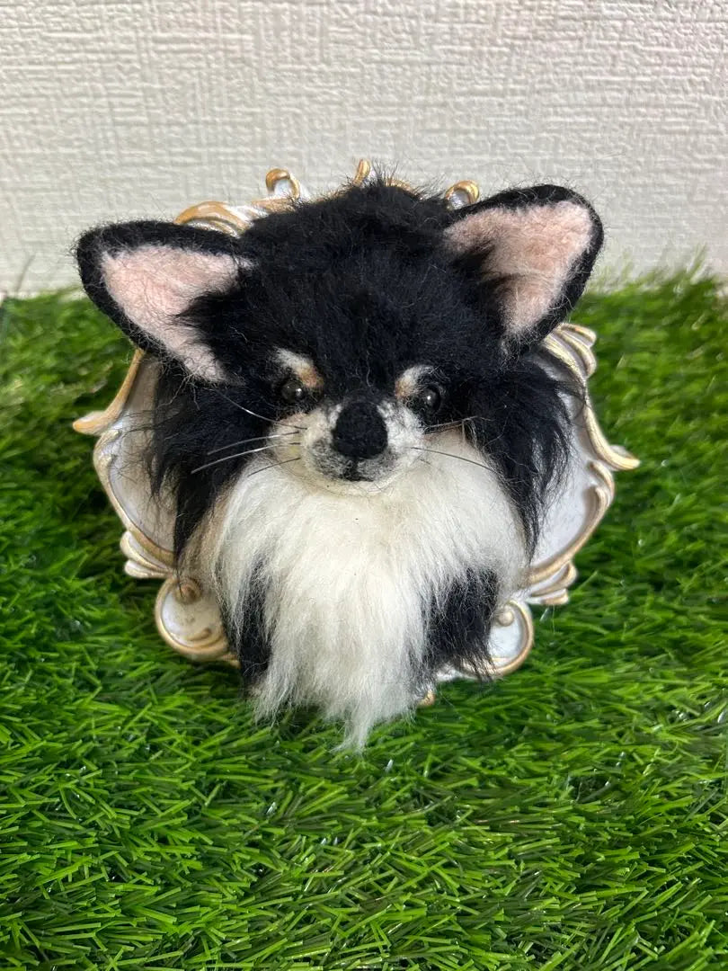 Wool felt ✴︎Black tongue Chihuahua frame ✴︎15×15cm