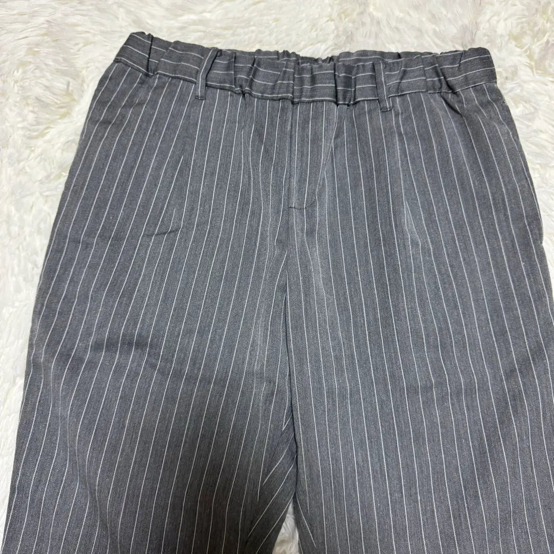 [Techichi] Techichi Striped Pants Slacks Gray M Women's