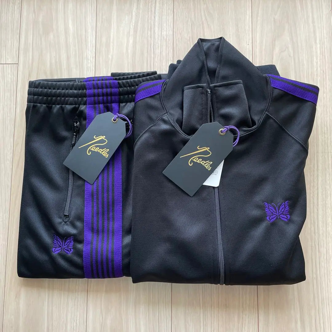 M Black Purple Needles Setup Track Pants