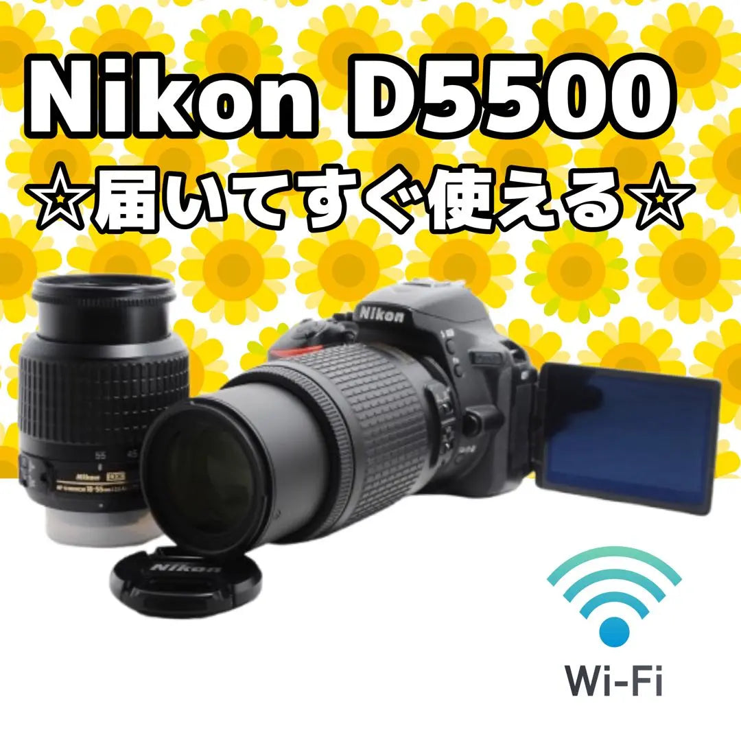 ❤️Wi-Fi & Selfie ❤️Nikon D5500❤️W lens❤️SLR camera