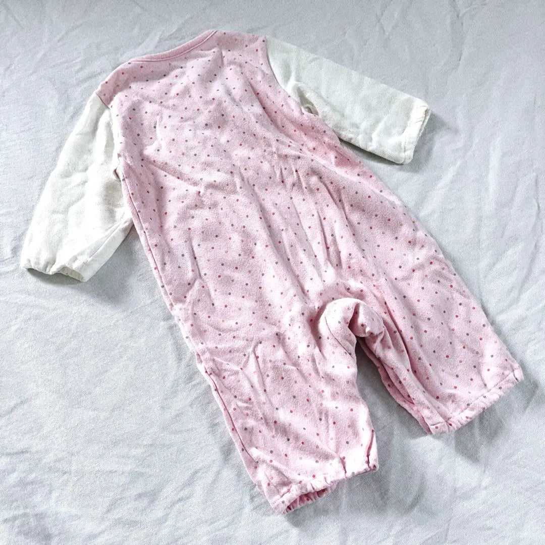 Fusen Rabbit Embroidered Long Sleeve Romper Coverall Set of 2 70 Pink