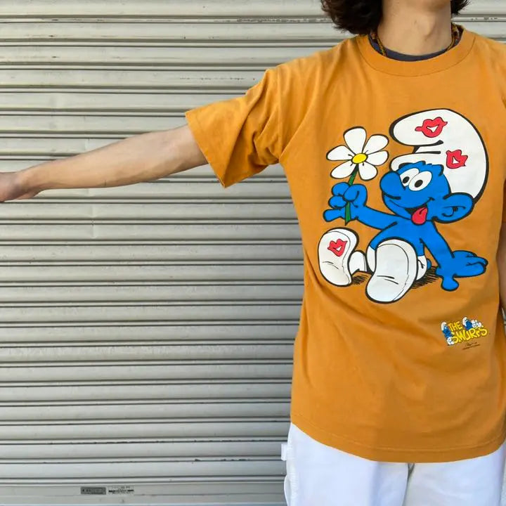 ☆90s☆Stanley DeSantis☆Smurf☆Character T-shirt☆M☆