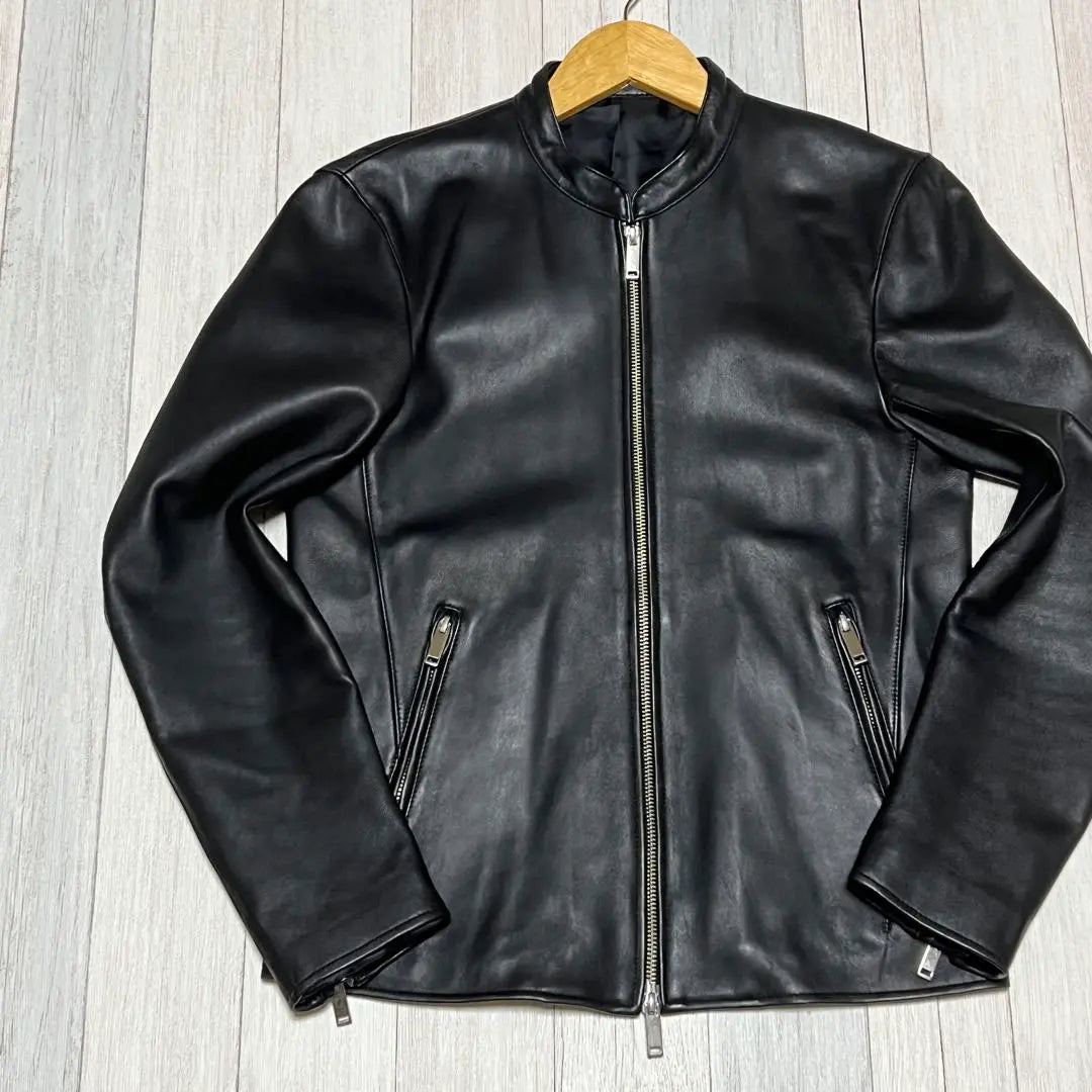 STUDIOUS Leather Jacket Single Riders No Color Iep Leather 2 | STUDIOUS レザージャケット シングルライダース ノーカラー 羊革　2