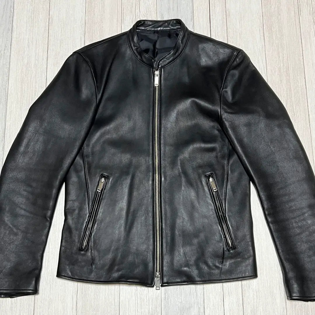 STUDIOUS Leather Jacket Single Riders No Color Iep Leather 2 | STUDIOUS レザージャケット シングルライダース ノーカラー 羊革　2