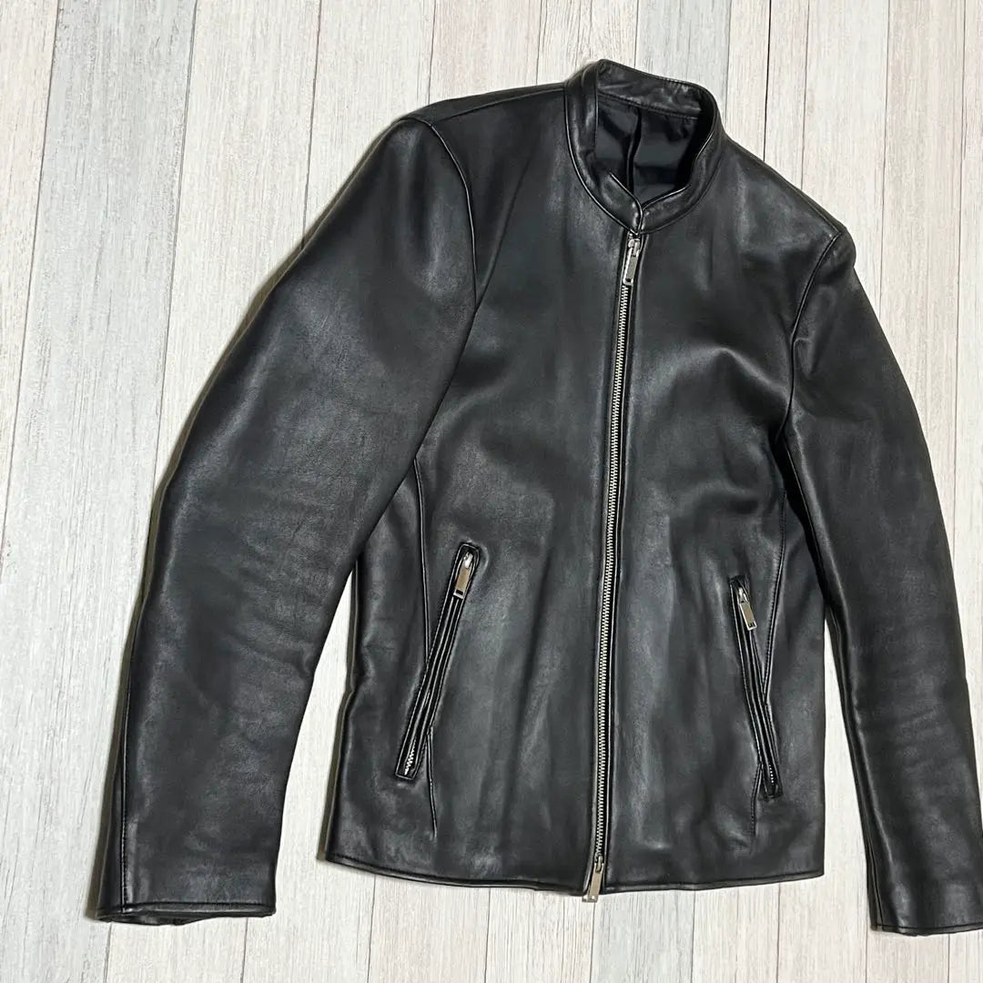 STUDIOUS Leather Jacket Single Riders No Color Iep Leather 2 | STUDIOUS レザージャケット シングルライダース ノーカラー 羊革　2