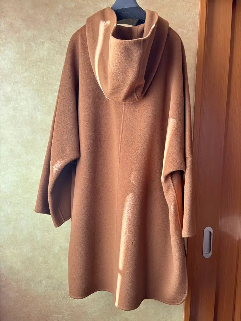 Spick & Span 100% wool hooded coat camel color