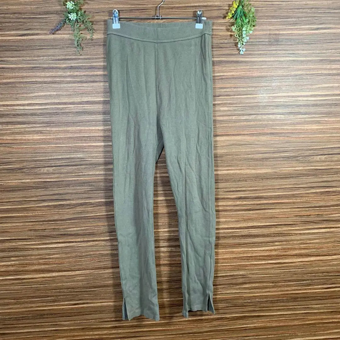 Laclas Co., Ltd. Pants, trousers, size S, green, rayon, elastic waist, plain