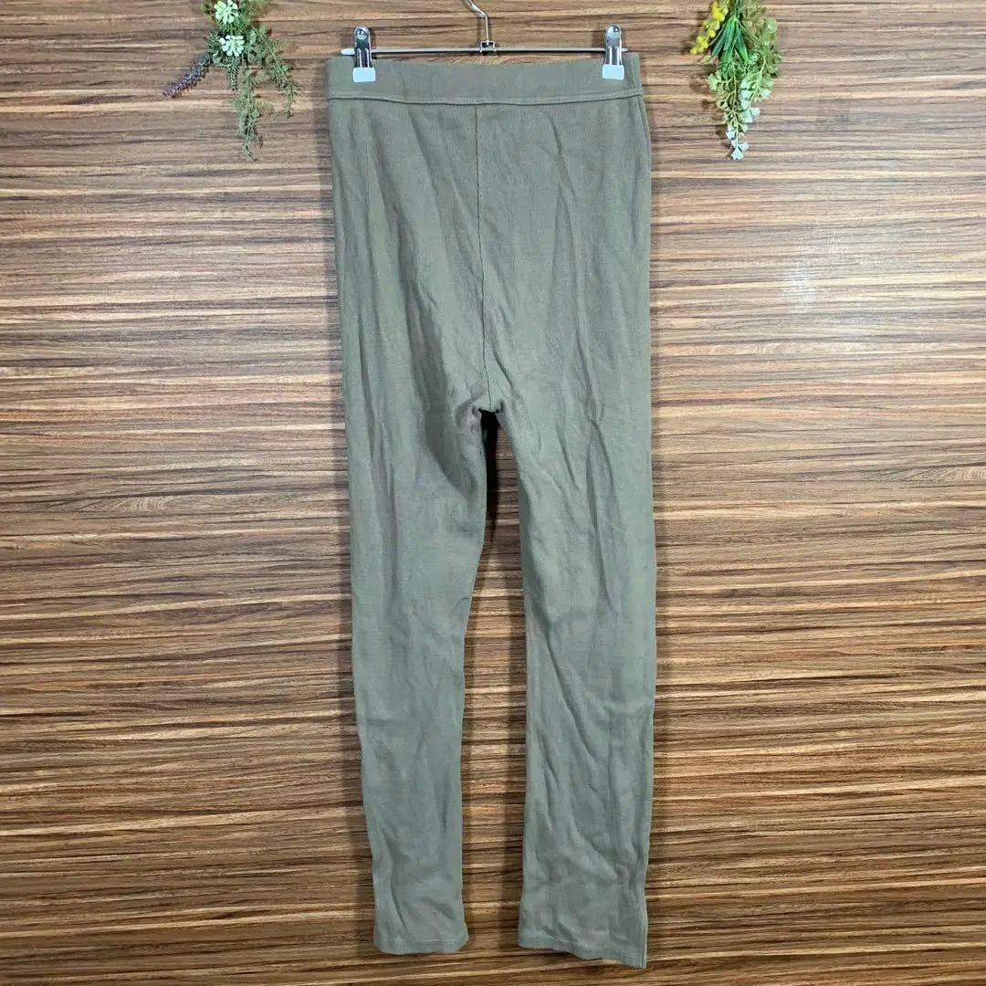 Laclas Co., Ltd. Pants, trousers, size S, green, rayon, elastic waist, plain