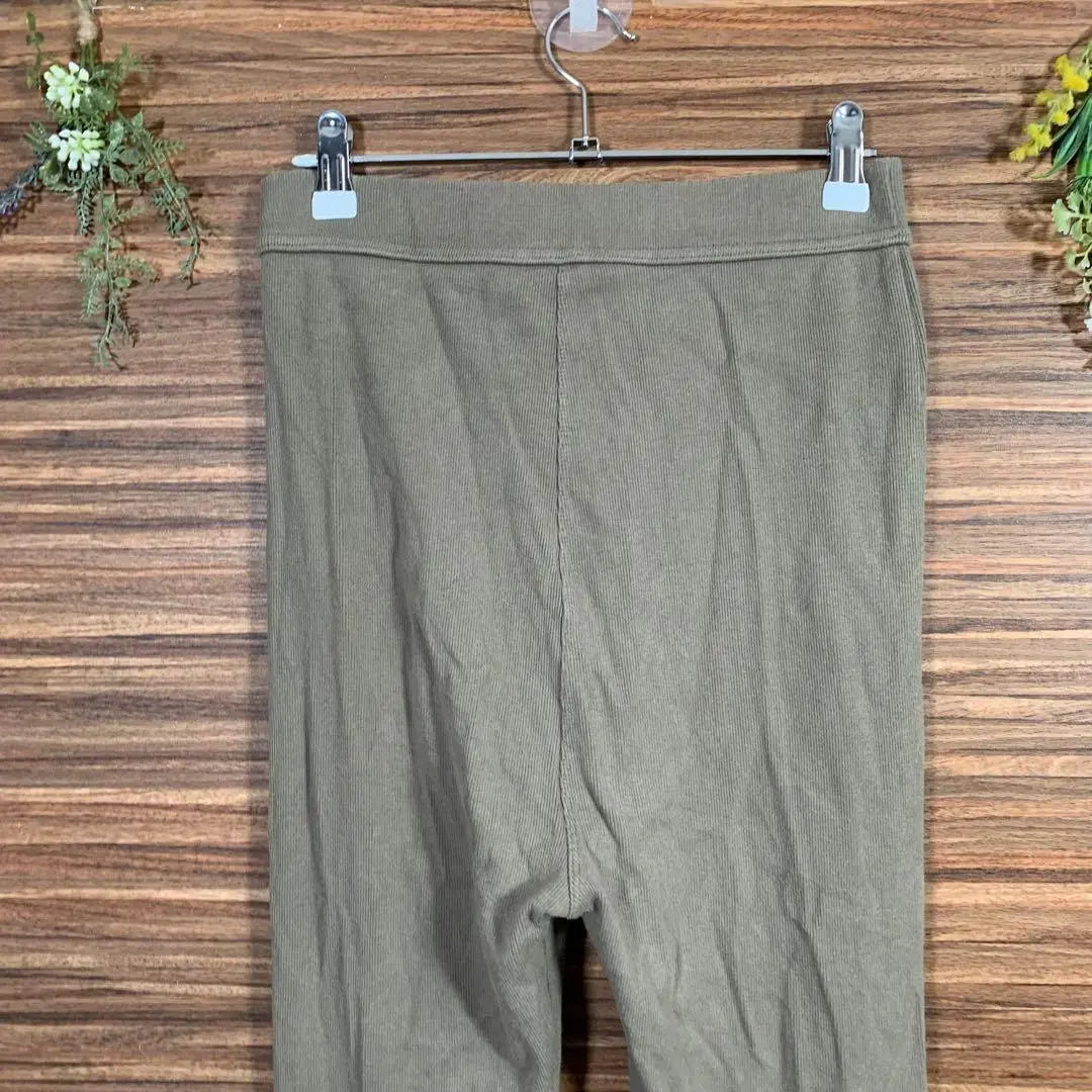 Laclas Co., Ltd. Pants, trousers, size S, green, rayon, elastic waist, plain