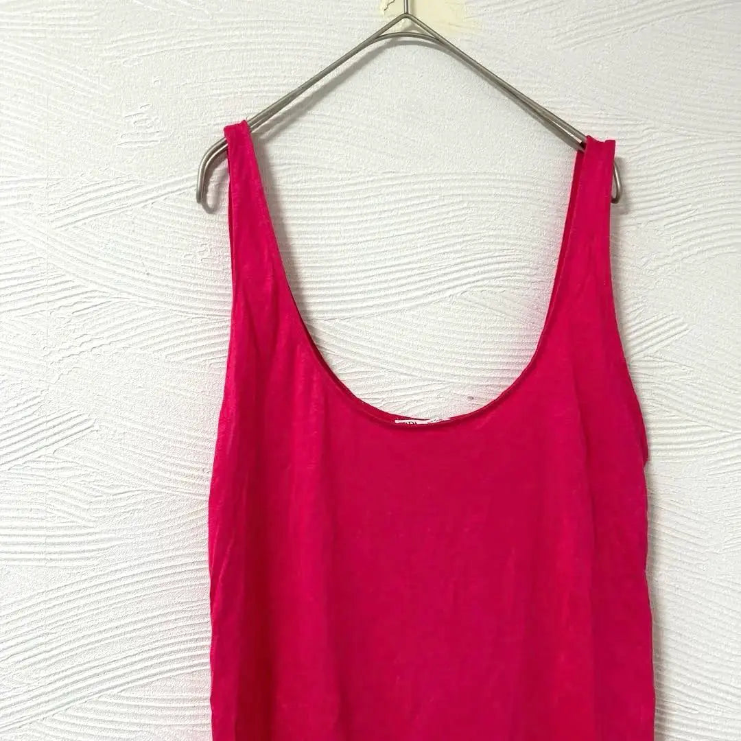 ZARA M size pink sleeveless tank top shoulder strap 20 length 43 width 45