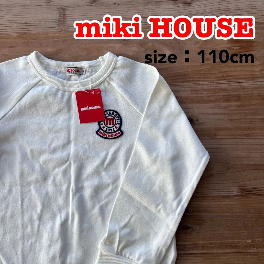 miki HOUSE - Vertical logo long sleeve T-shirt -