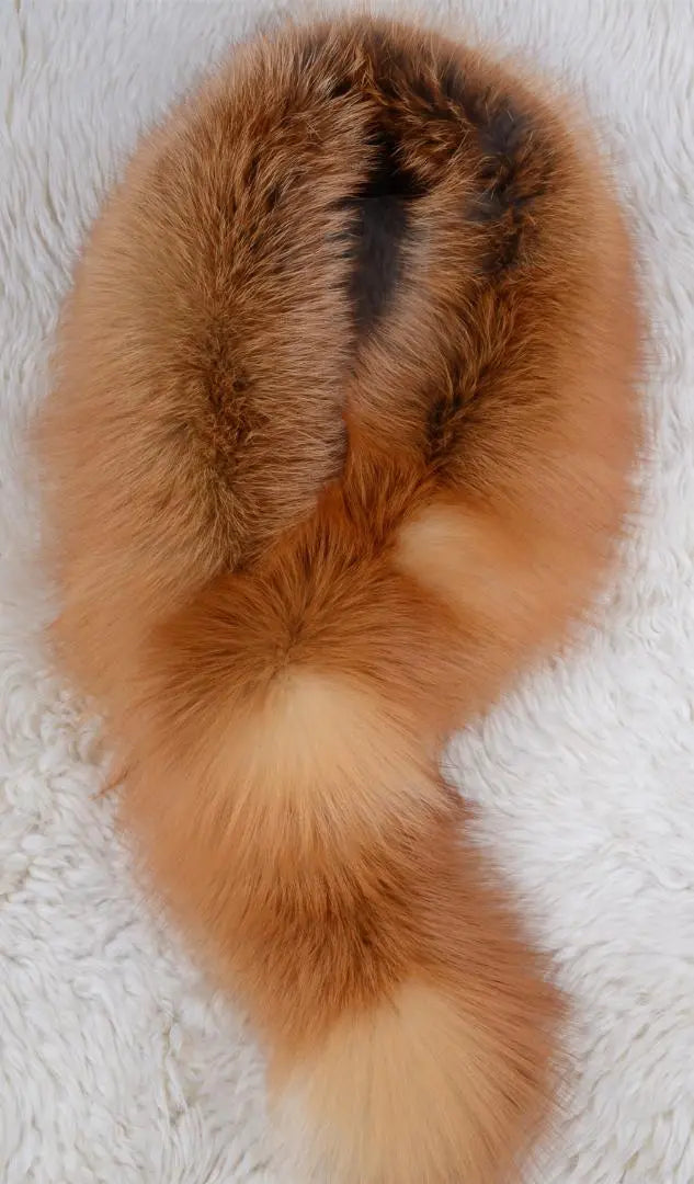 Genuine Luxury Red Fox Fur Shawl (Primary Color) Large, Undyed Coming of Age Ceremony/Fur