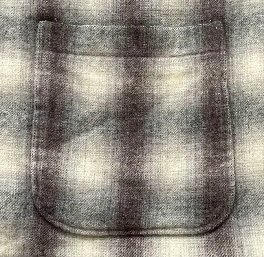 ★[Rare] 80s OLD UNIQLO Ombre Shadow Check Wool Coat L