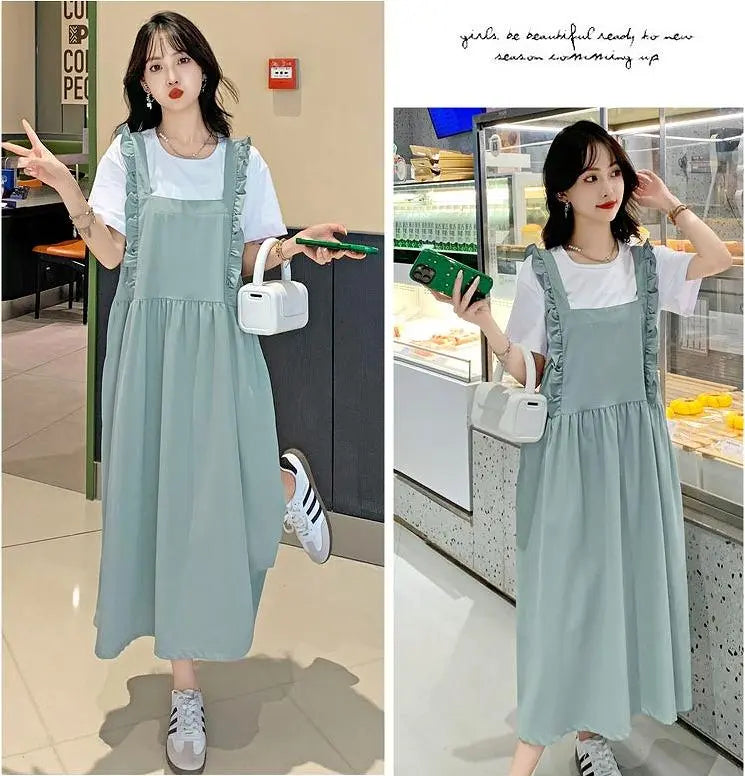 Large size Women's overalls dress ruffles Spring/Summer Autumn New