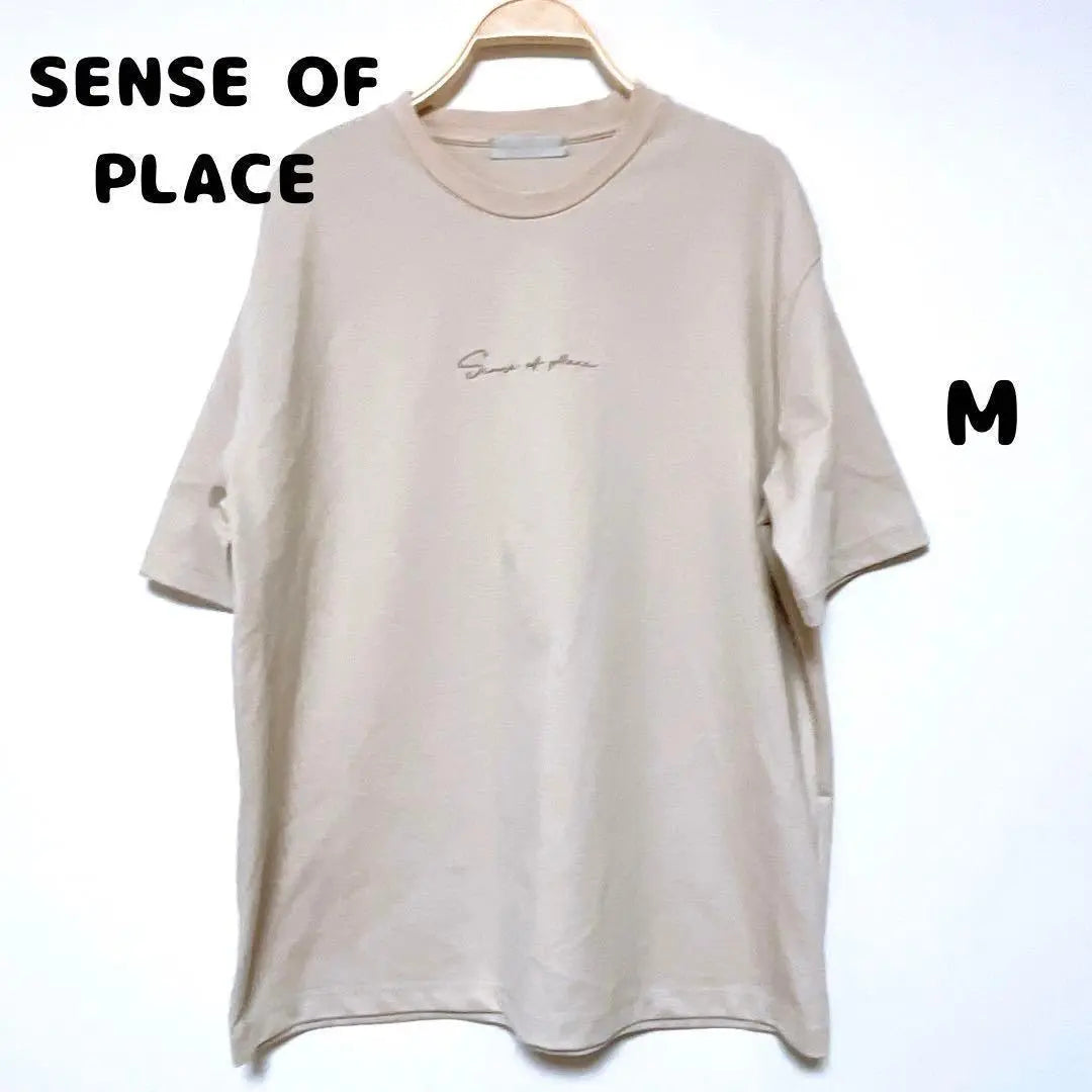 Camiseta unisex [M] SENSE OF PLACE con bordado gris y manga corta