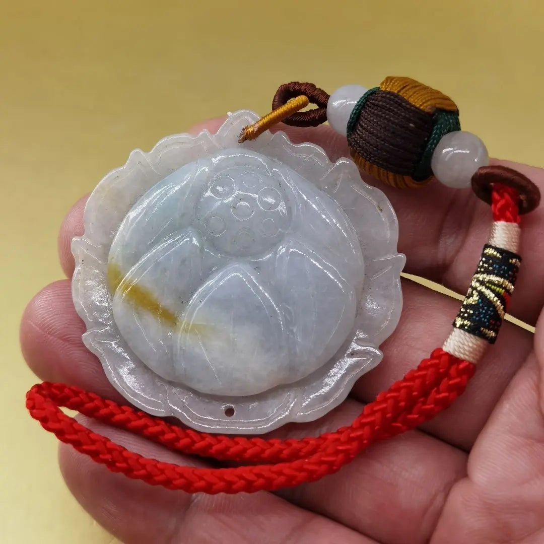 {Reference number: BK048} Burma Jade Lotus Health Mad | {整理番号:BK048} ビルマ翡翠蓮花健康魔よけお飾り