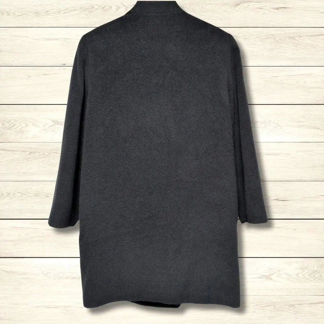 Addenda Renown Wool Coat Half Length Double Shoulder Pad Black