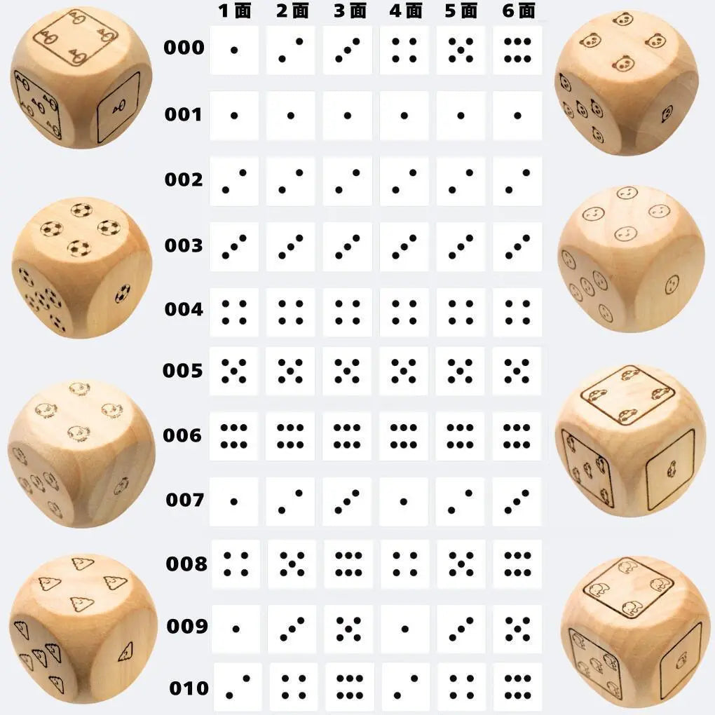 ➀000 No frameless TSUDOI design dice 3cm wooden dice big small dice