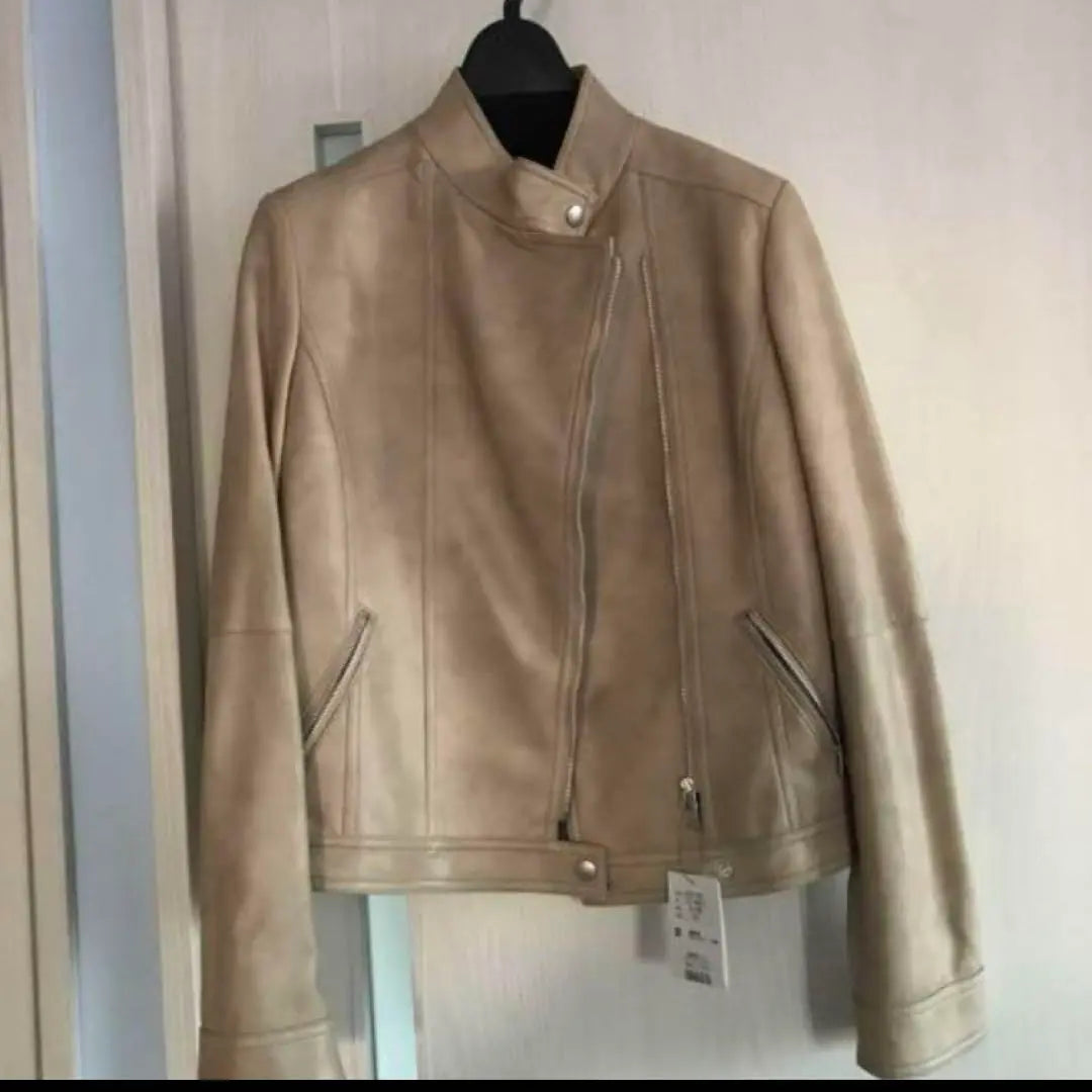 New INDIVI leather jacket riders beige