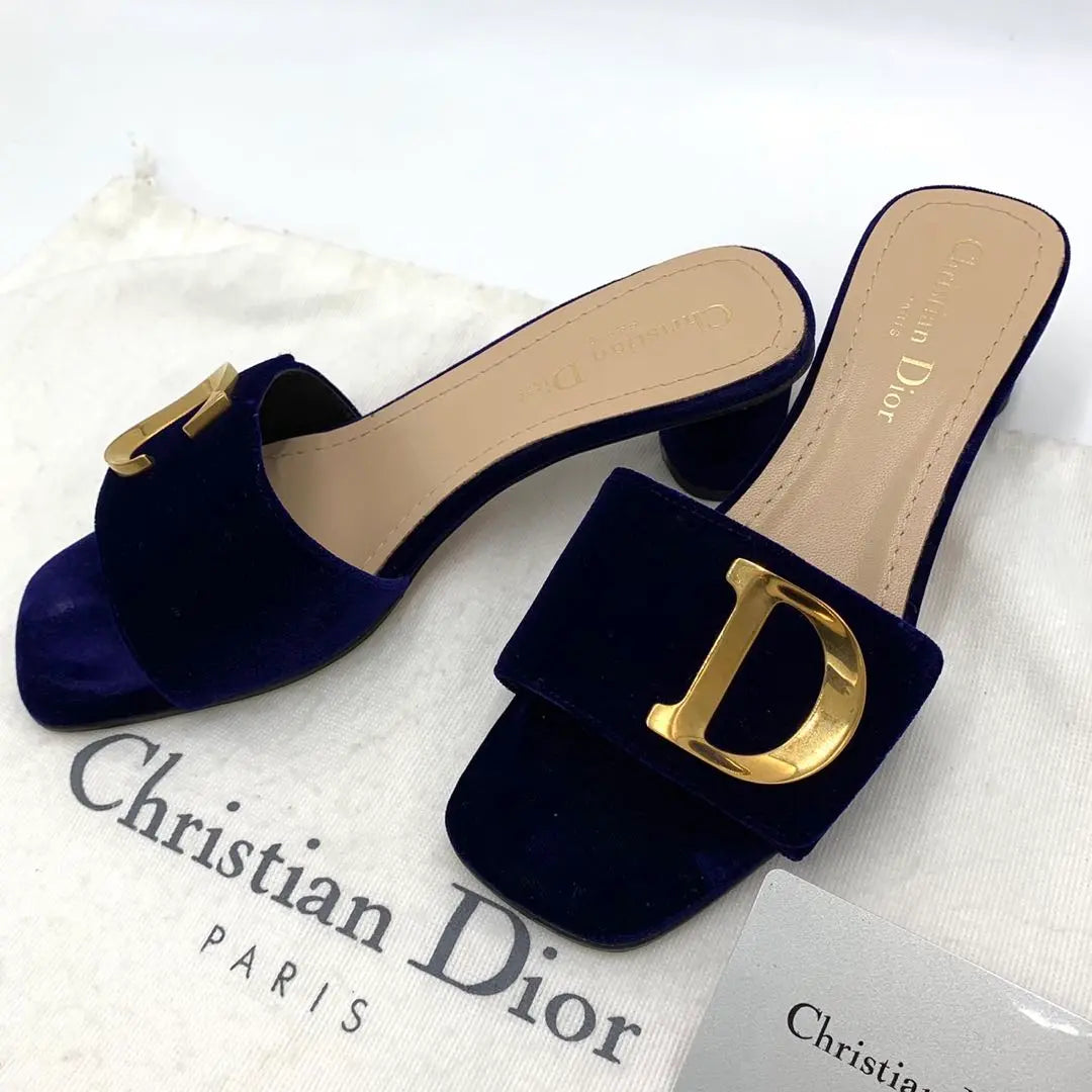 [Clase no utilizada] Sandalias con tacón Dior o C'EST DIOR | ［未使用級］Dior Or C'est Dior ヒールスライドサンダル