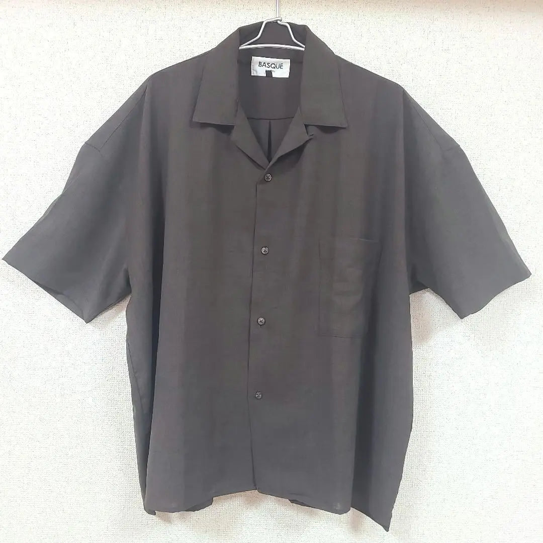 BASQUE magenta Dark brown Short sleeve shirt F size