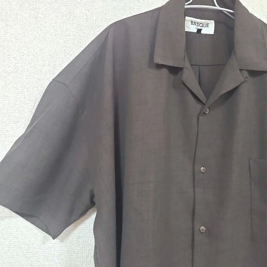 BASQUE magenta Dark brown Short sleeve shirt F size