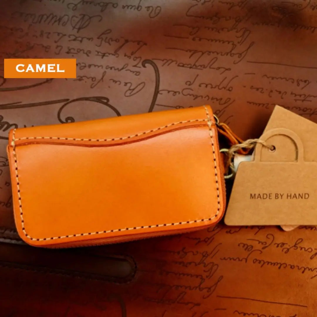 Key Case for Women, Men, Fashionable, Cute, Leather, Camel