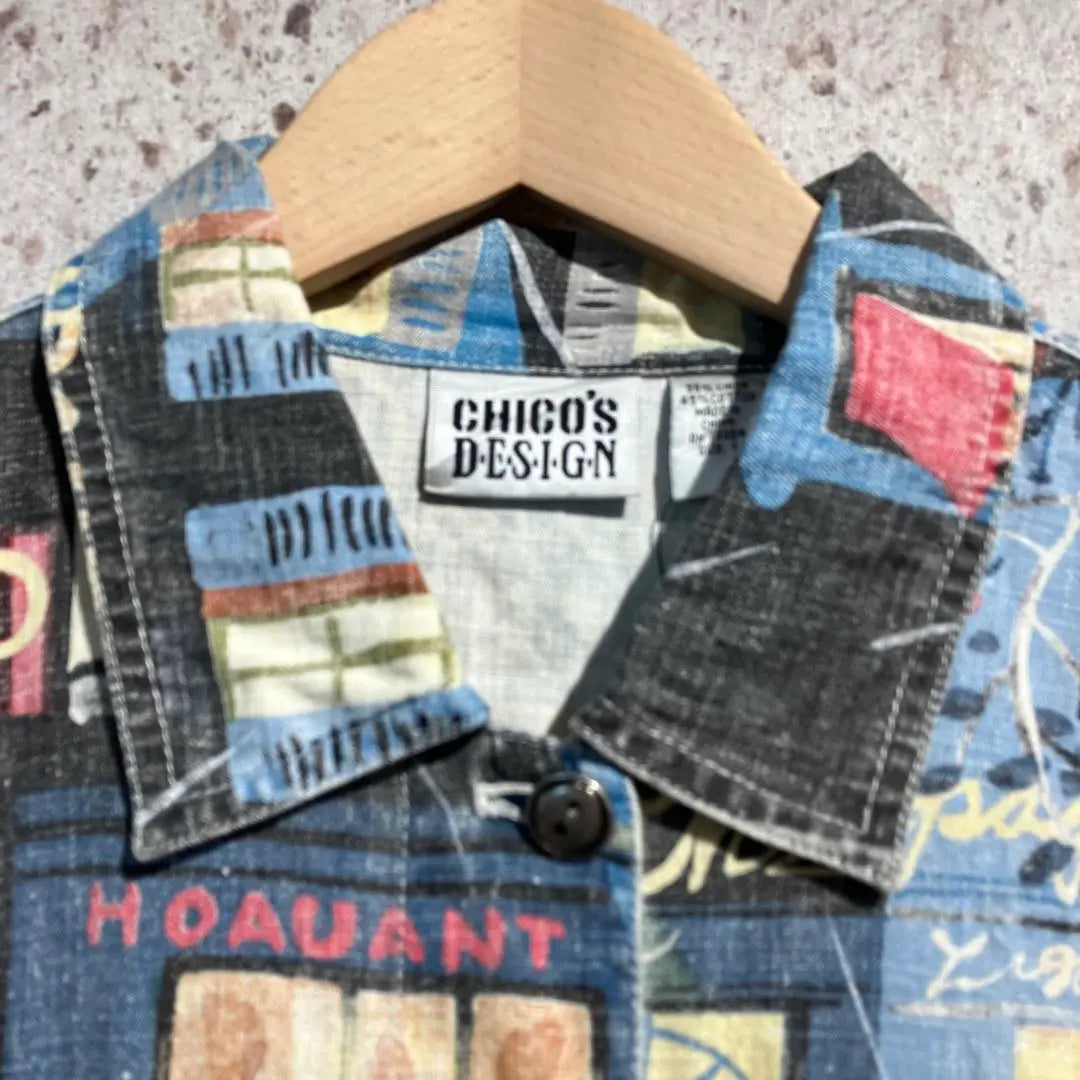 90s CHIKO'S DESIGN All-over print denim jacket Vintage