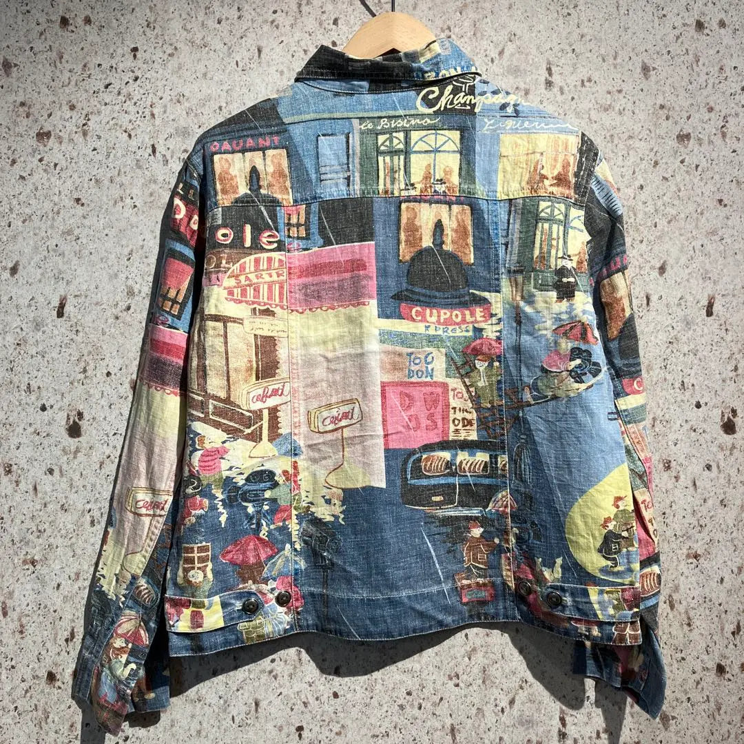 90s CHIKO'S DESIGN All-over print denim jacket Vintage