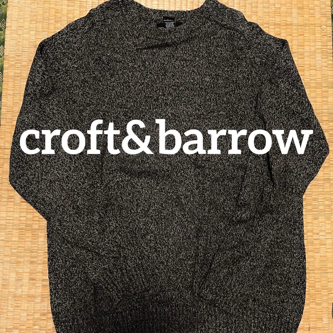 croft & barrow vintage clothing brown knit men's sweater long sleeve retro