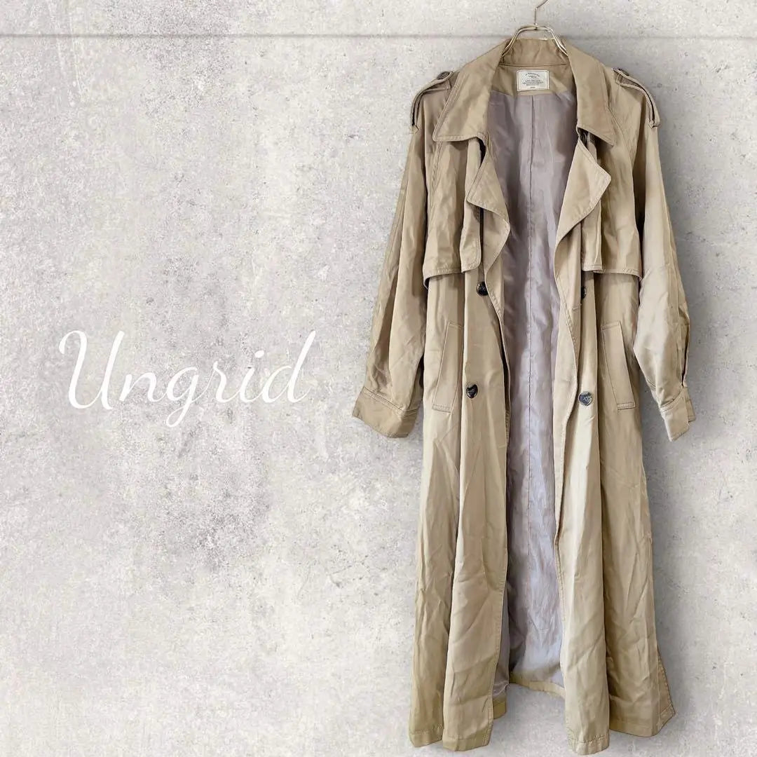 [UNGLID] Gabardina larga beige M oficina todos los días trabajo estándar | 【Unglid】トレンチコートロング ベージュ M オフィス 普段着 定番 仕事