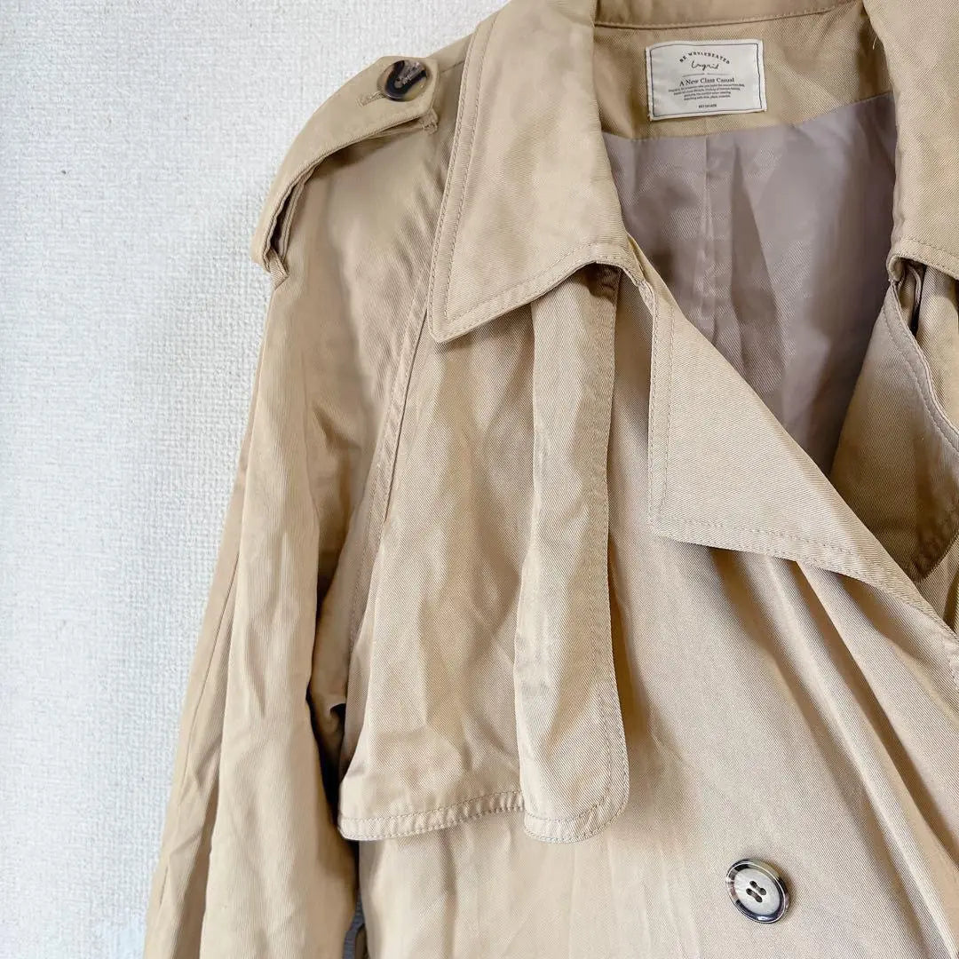 [UNGLID] Gabardina larga beige M oficina todos los días trabajo estándar | 【Unglid】トレンチコートロング ベージュ M オフィス 普段着 定番 仕事