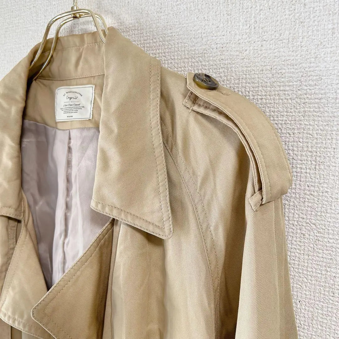 [UNGLID] Trench coat long beige M office everyday standard work | 【Unglid】トレンチコートロング　ベージュ　M オフィス　普段着　定番　仕事