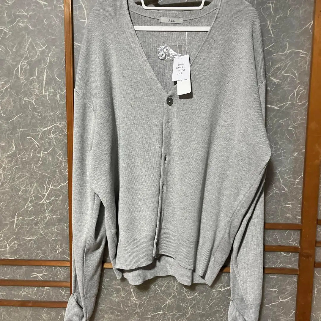 ADA. Cuff back Rooscard Digan Light Gray L | Ada. 袖口折り返しルーズカーディガン　ライトグレー　L