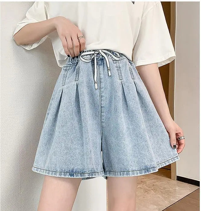 Large size women's denim shorts new