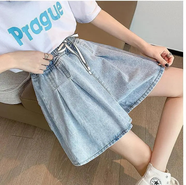 Large size women's denim shorts new