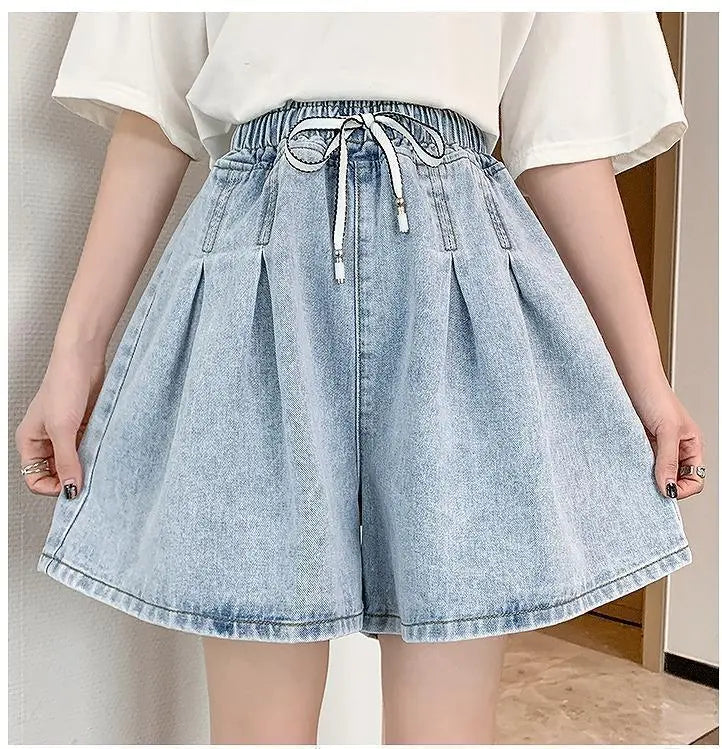 Large size women's denim shorts new