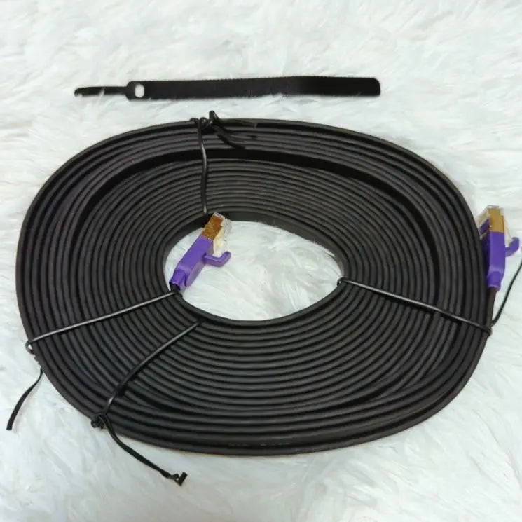 ️⭕️[CAT8, cable LAN, 8 m] Cable plano de 40 Gbps/2000 MHz