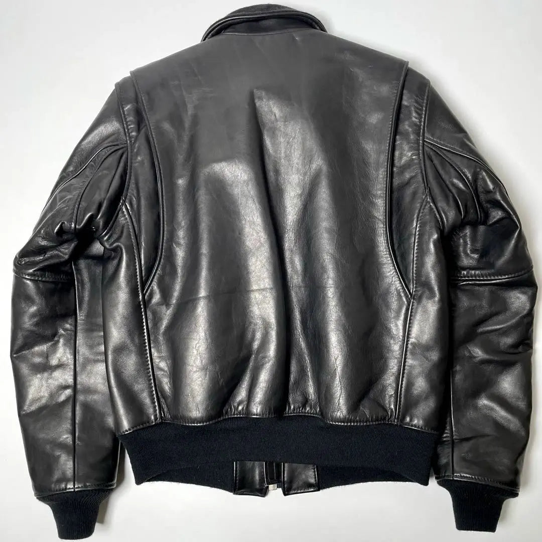 [Made in the USA] AVIREX Leather Rider's Jacket Black M Cowhide