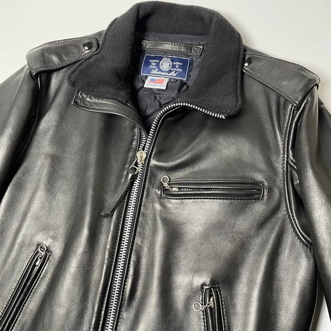 [Made in the USA] AVIREX Leather Rider's Jacket Black M Cowhide