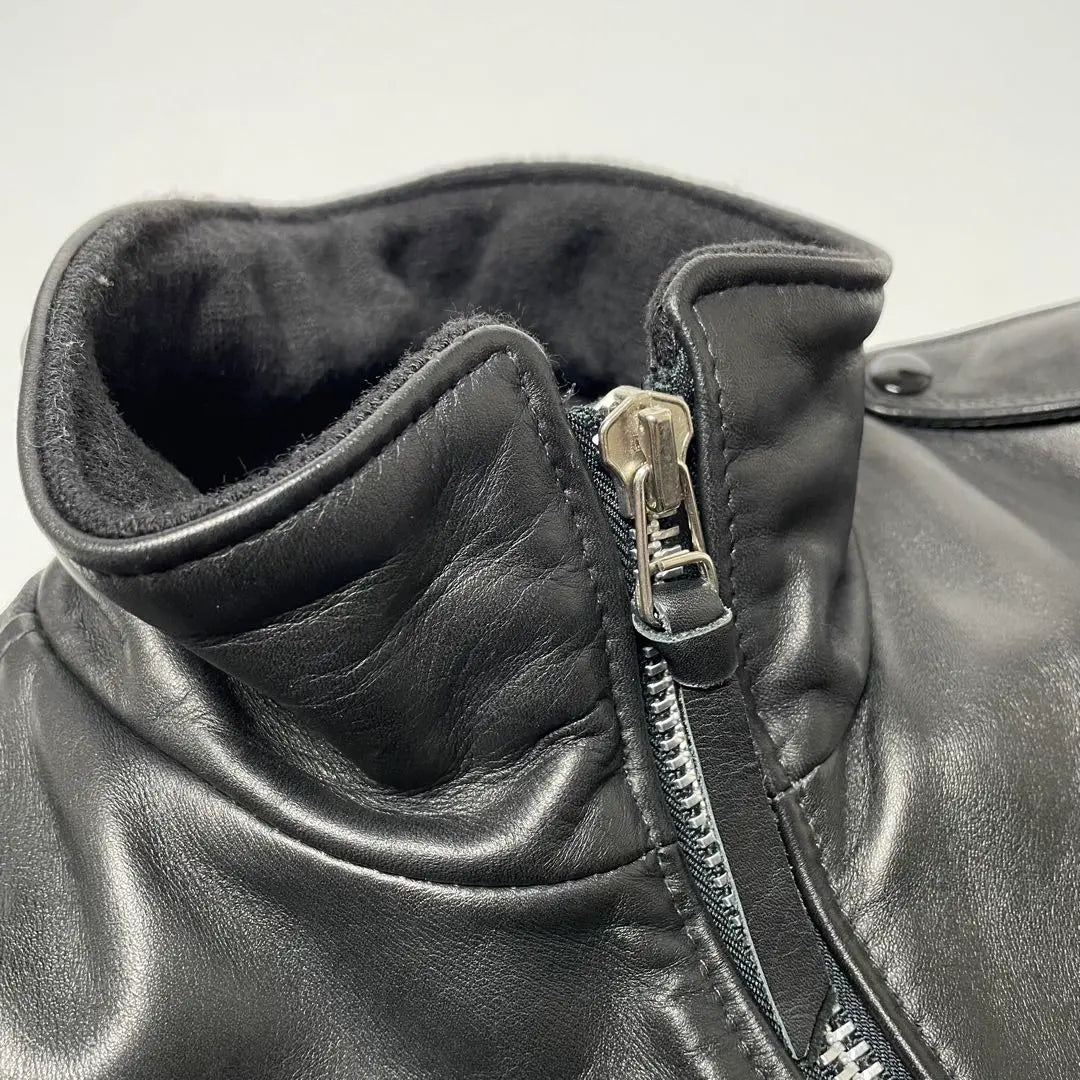 [Made in the USA] AVIREX Leather Rider's Jacket Black M Cowhide