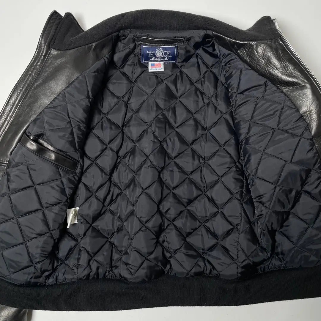 [Made in the USA] AVIREX Leather Rider's Jacket Black M Cowhide