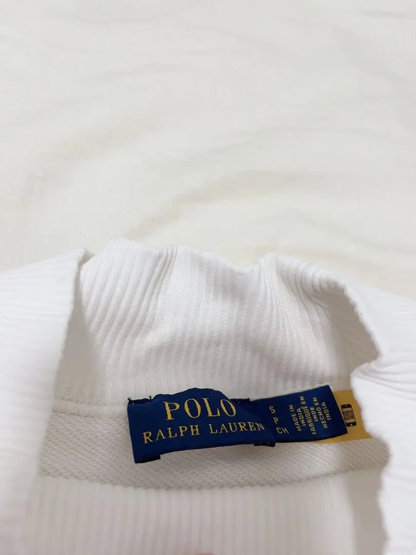 Ralph Lauren logo oversized mock neck sweatshirt white