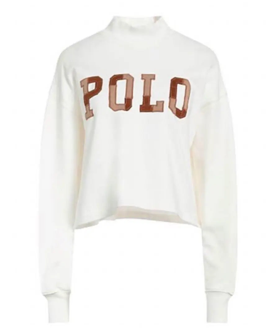 Ralph Lauren logo oversized mock neck sweatshirt white