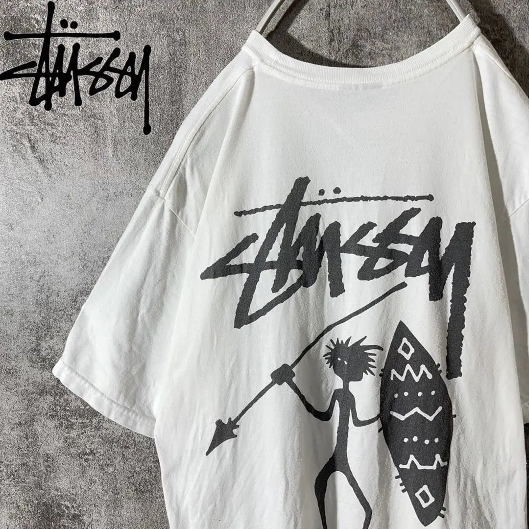 [Very popular] Stussy T-shirt print◎ Shadowman stock logo rare