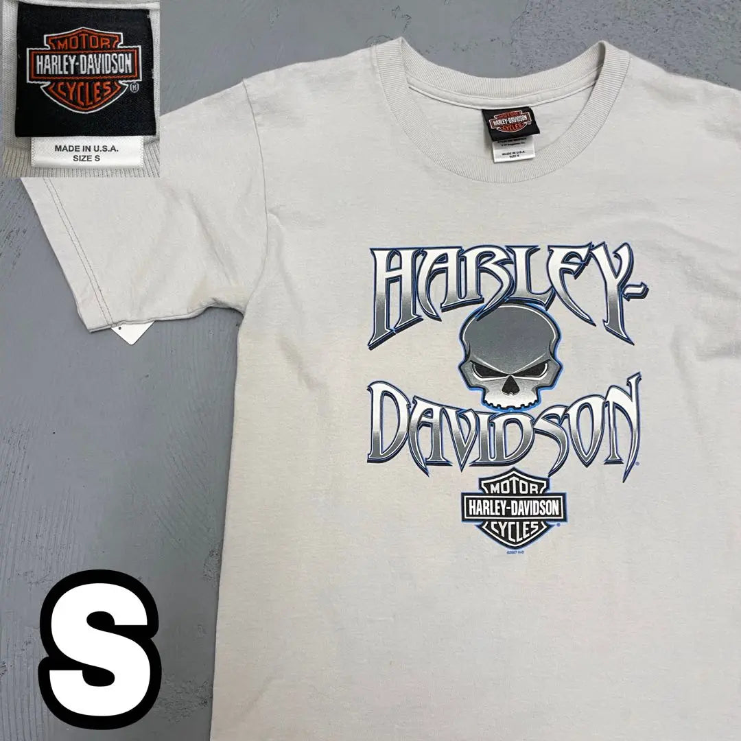 WA434 [Bicicleta T] Camiseta con calavera de Harley Davidson | WA434【バイクT】ハーレーダビッドソン スカル Tシャツ