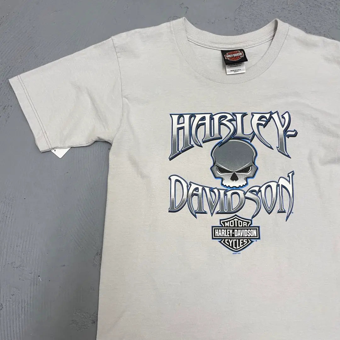 WA434 [Bicicleta T] Camiseta con calavera de Harley Davidson | WA434【バイクT】ハーレーダビッドソン スカル Tシャツ