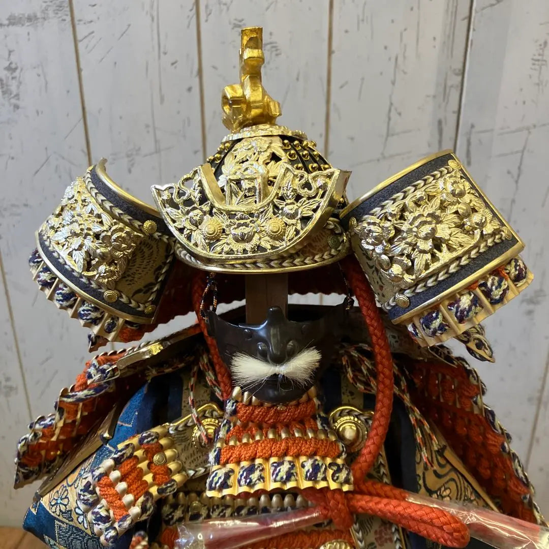 Showa retro May doll with gold leaf, Koshi no Gold Kyoto armor, large armor, armor, helmet, armor, armor ornament, ornament, ornament