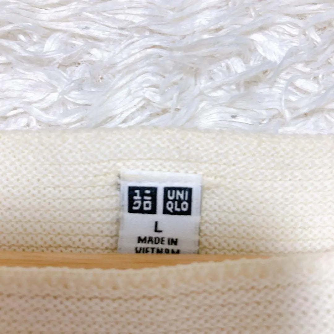 [UNIQLO UNIQLO] Long sleeve 3D knit (L) ivory | 【UNIQLO ユニクロ】 長袖 3Dニット (L) アイボリー